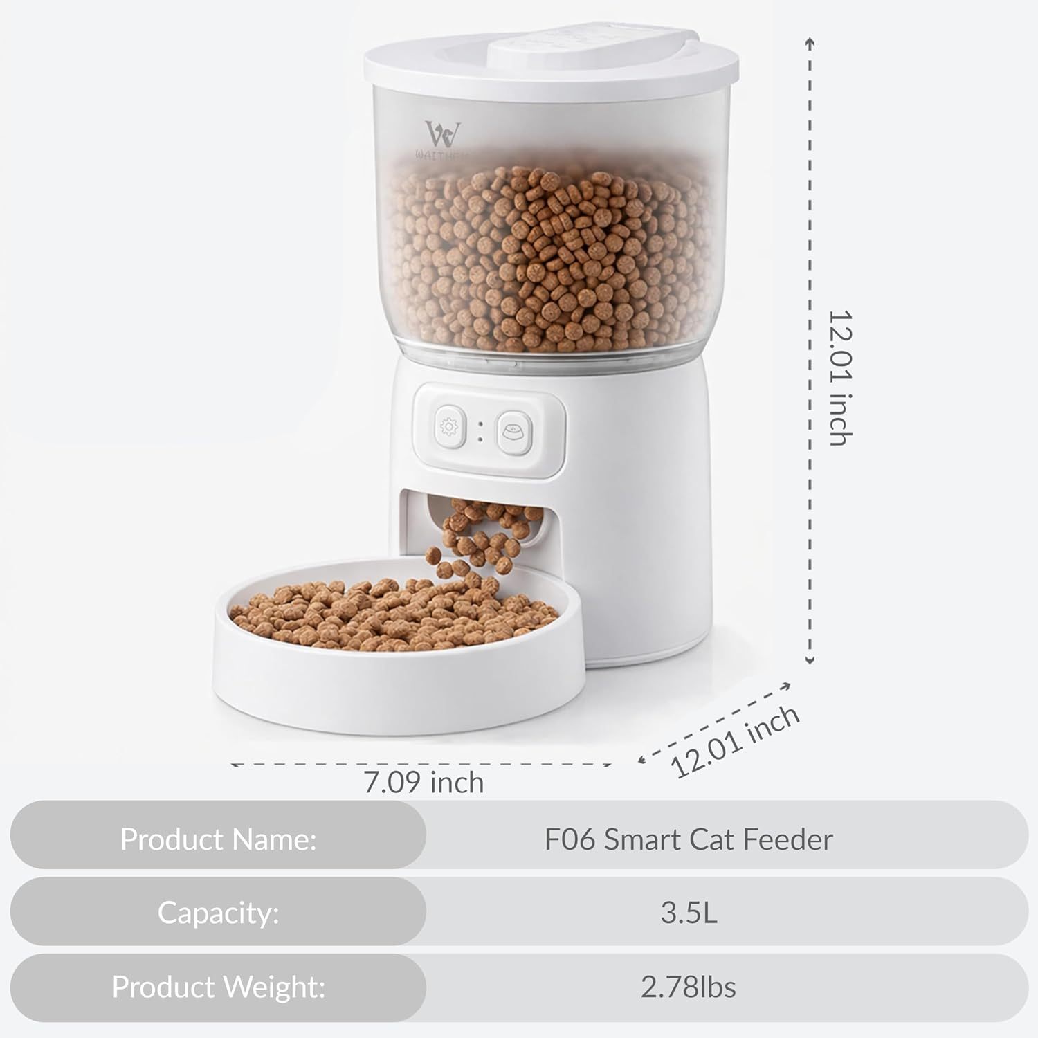 WiFi Automatic Cat Feeder – Smart App Control, Timed Portion Food Dispenser, Up to 10 Meals Daily, Dual Power Supply for Cats & Small Dogs - Image 2